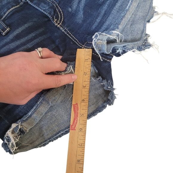 Buckle Daytrip Jean Shorts Lynx Women's 28 Dark Wash Denim Thick Stitch Mid Rise - Picture 11 of 12